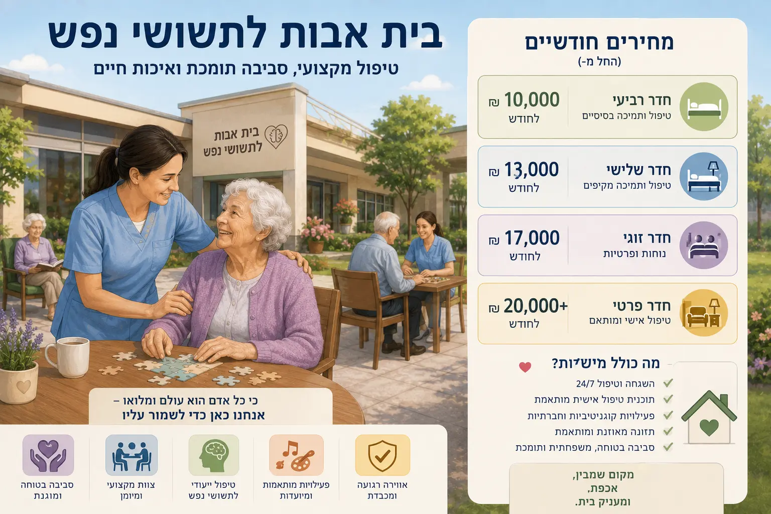 בית אבות לתשושי נפש מחיר 2026