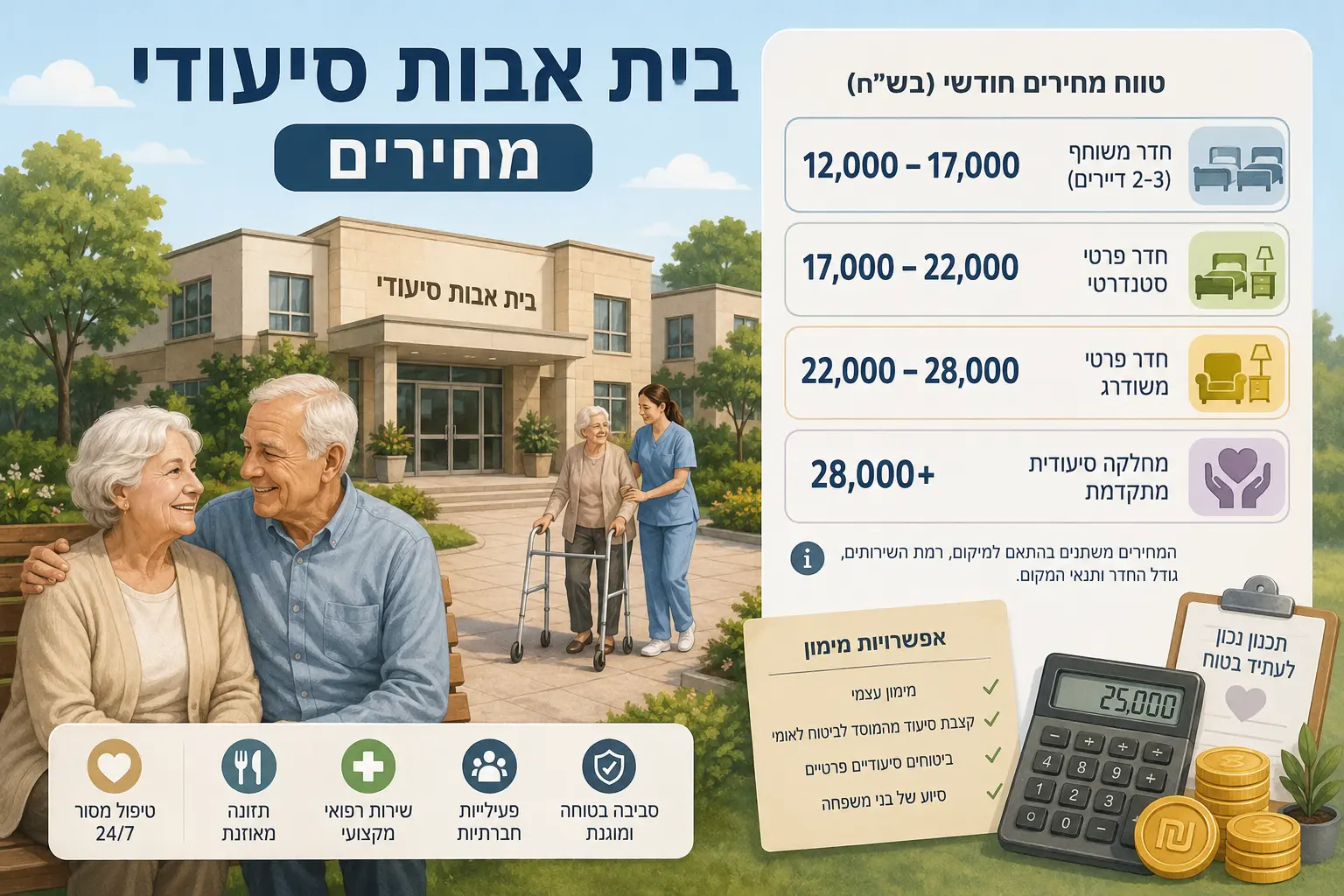 בית אבות סיעודי מחירים 2026